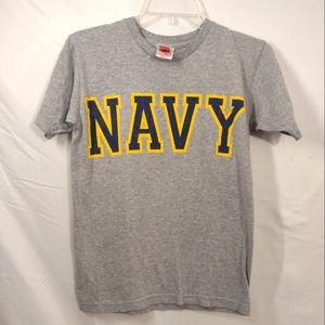 Bayside Made In USA - Gray Navy T-shirt - Men's Size Small Very Good Condition.V